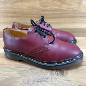 Dr Martens Womens US 7 Vintage Cherry Red Leather Oxford Low Top Shoes UK 5